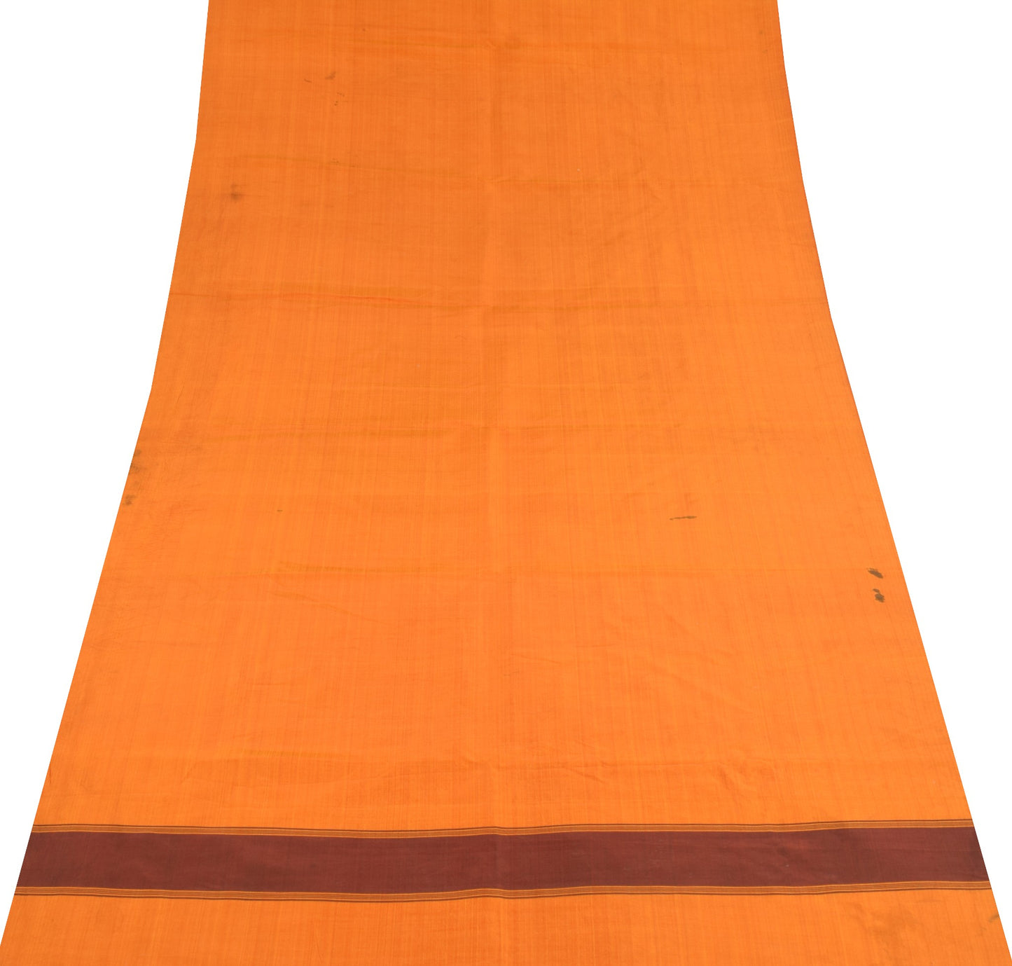 Sushila Vintage Orange Sari Remnant Scrap Multi Purpose Pure Silk Craft Fabric