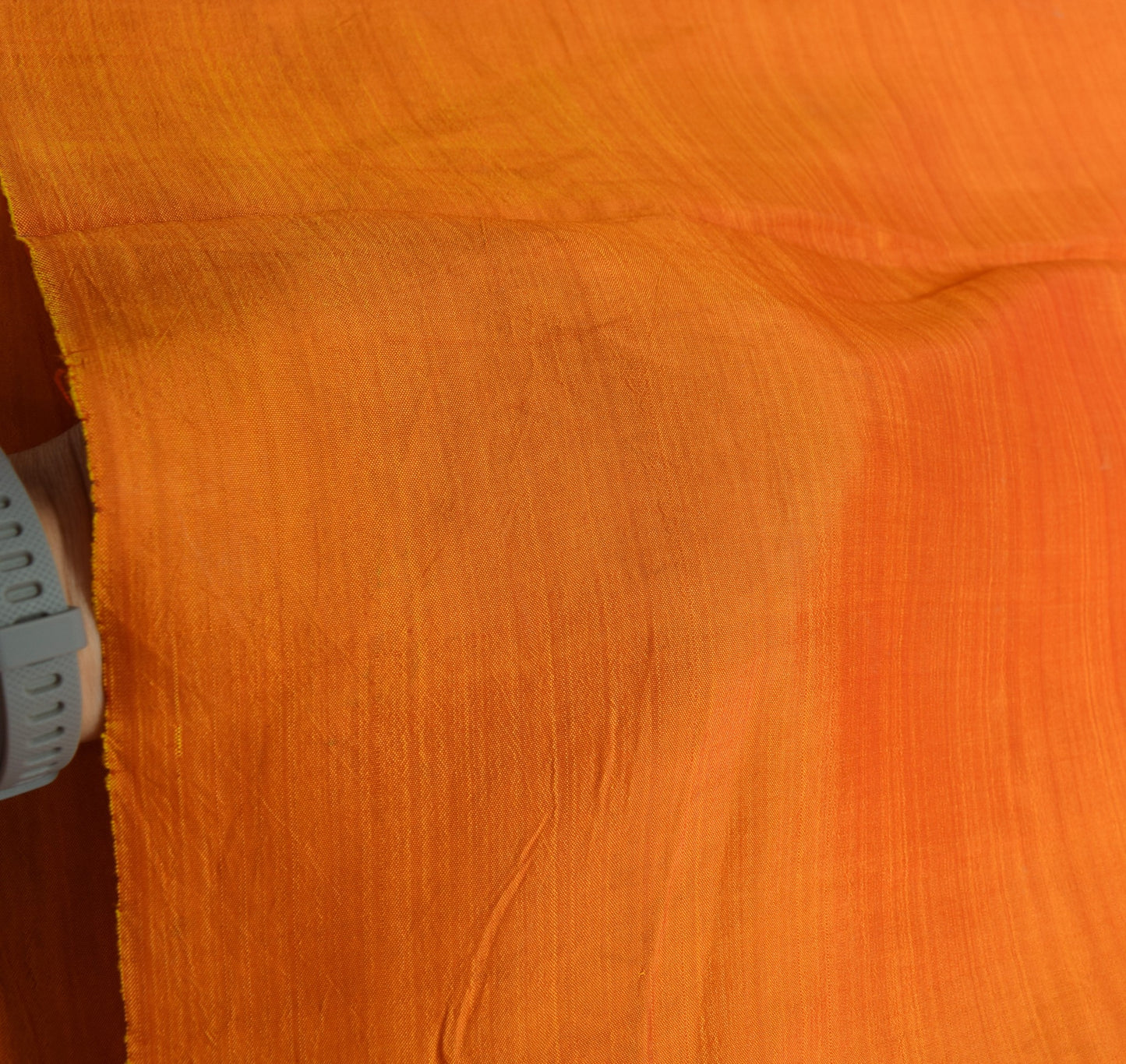 Sushila Vintage Orange Sari Remnant Scrap Multi Purpose Pure Silk Craft Fabric