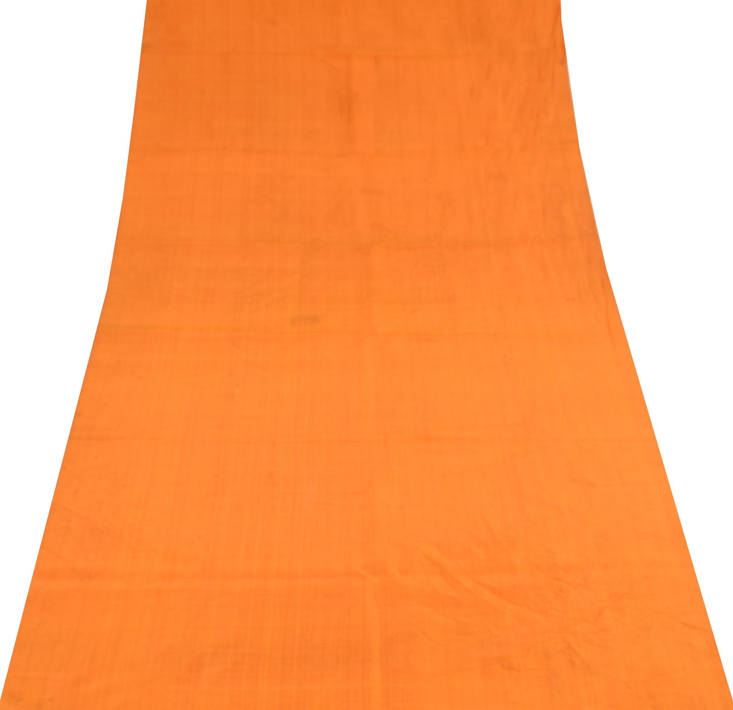 Sushila Vintage Orange Sari Remnant Scrap Multi Purpose Pure Silk Craft Fabric
