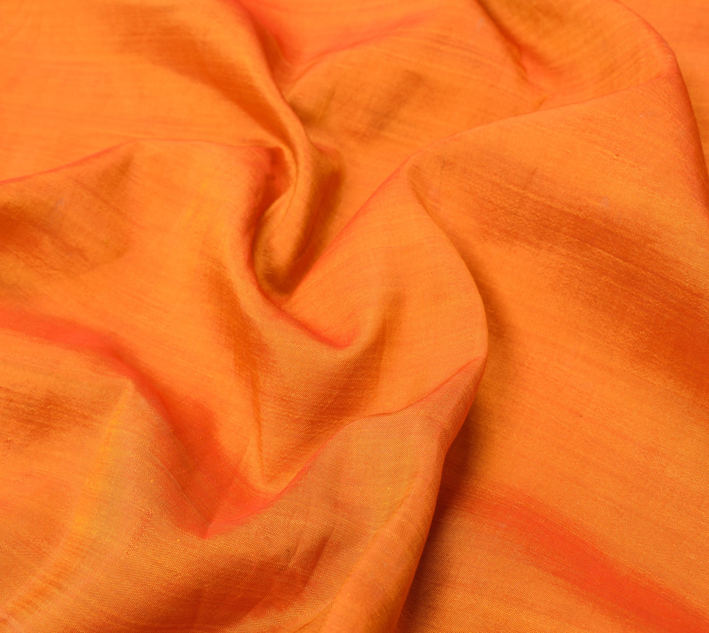 Sushila Vintage Orange Sari Remnant Scrap Multi Purpose Pure Silk Craft Fabric