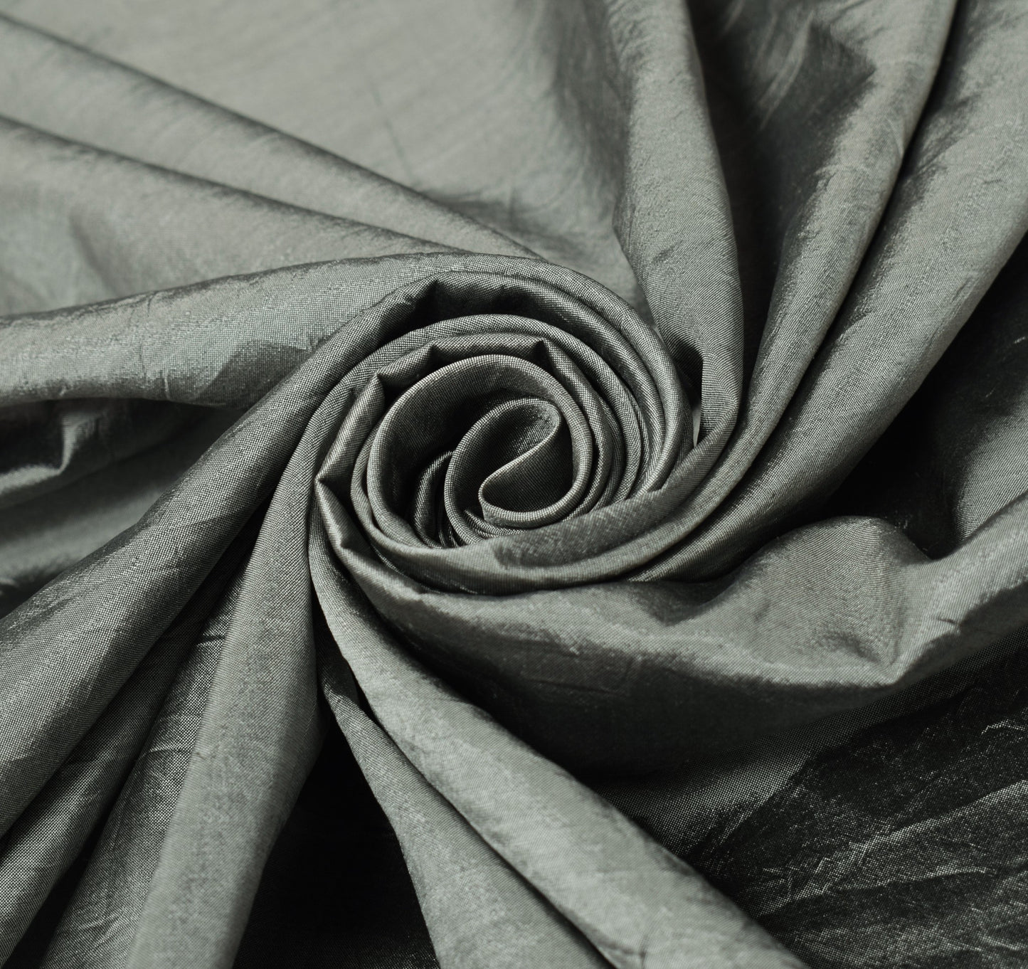 Sushila Vintage Hand Woven Sari Remnant Scrap Gray Pure Silk Indian Craft Fabric