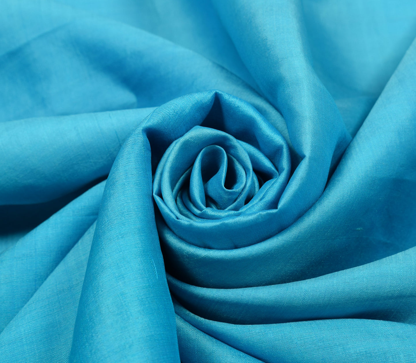 Sushila Vintage Aqua Blue Sari Remnant Scrap Embroidered Pure Silk Craft Fabric