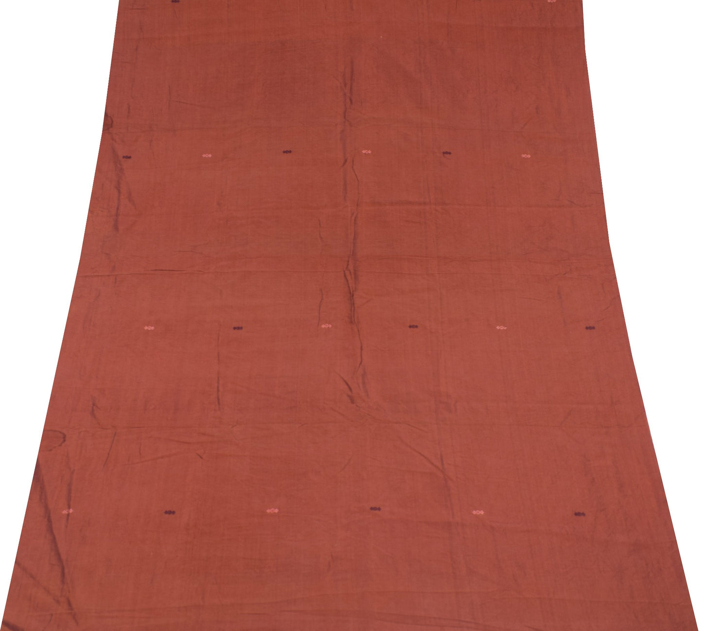 Sushila Vintage Brown Sari Remnant Scrap Multi Purpose Pure Silk Craft Fabric