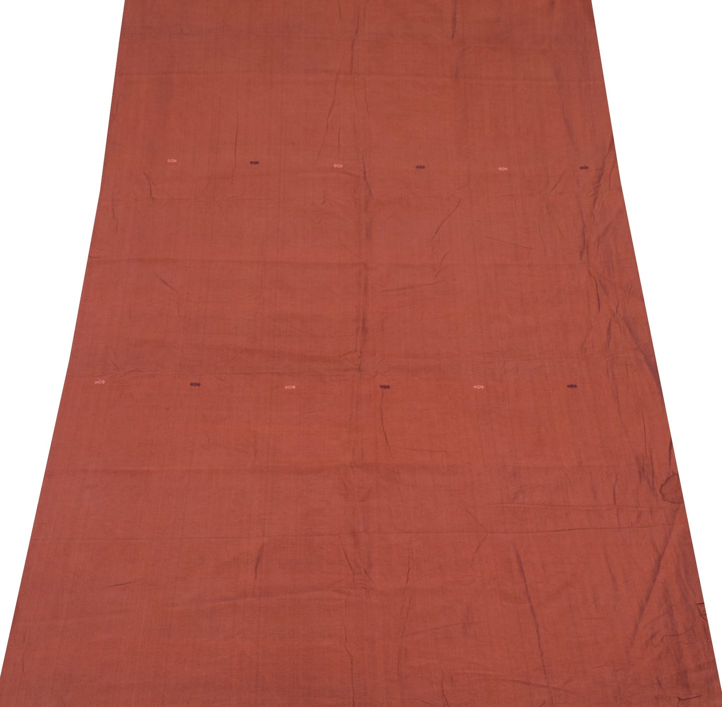 Sushila Vintage Brown Sari Remnant Scrap Multi Purpose Pure Silk Craft Fabric