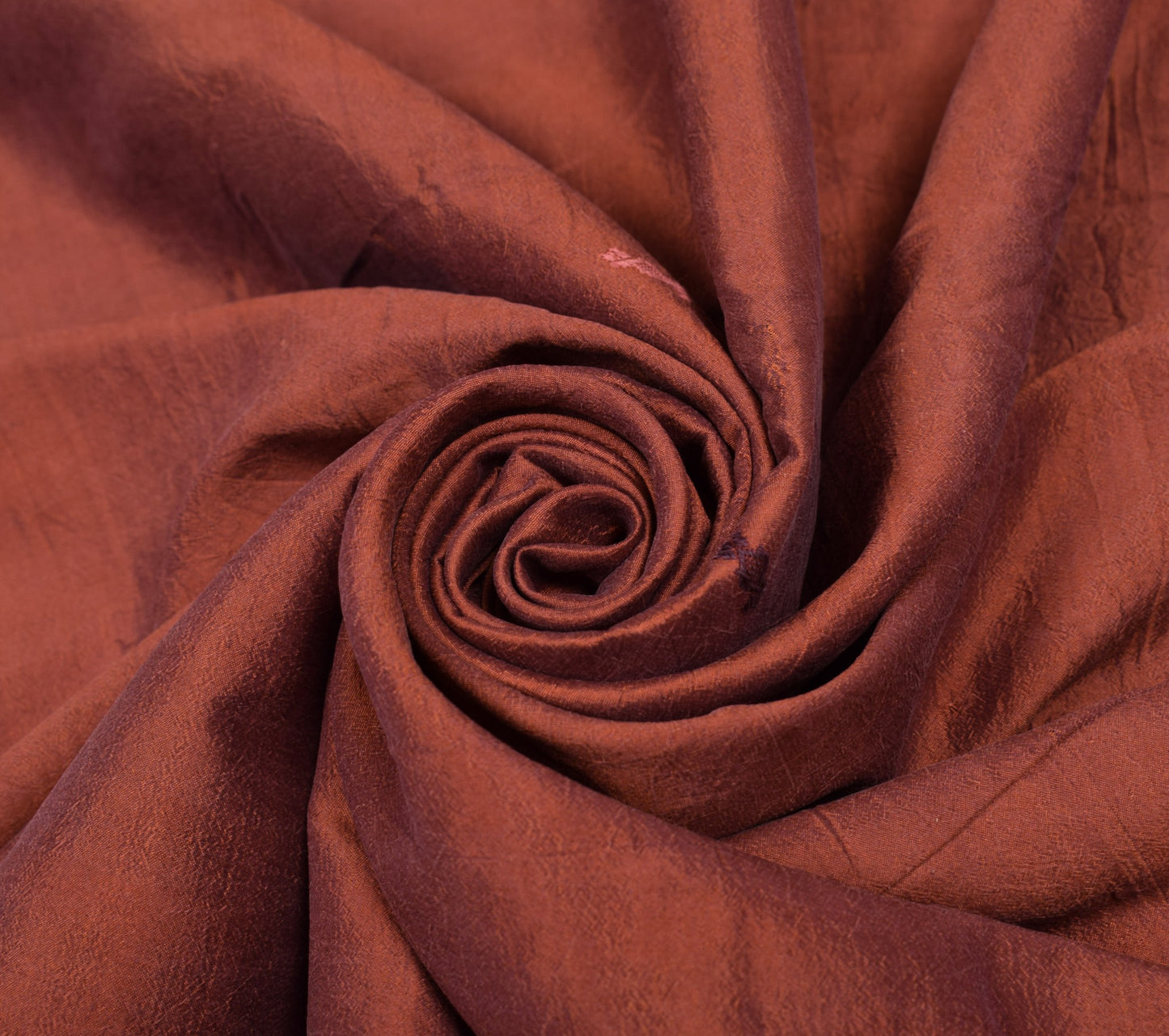 Sushila Vintage Brown Sari Remnant Scrap Multi Purpose Pure Silk Craft Fabric
