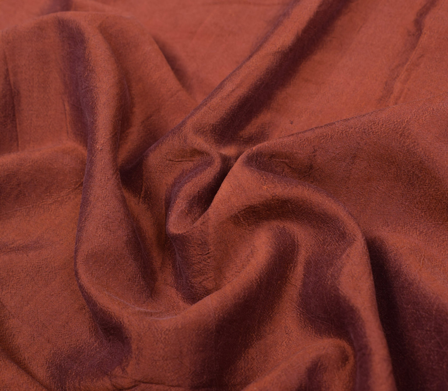 Sushila Vintage Brown Sari Remnant Scrap Multi Purpose Pure Silk Craft Fabric