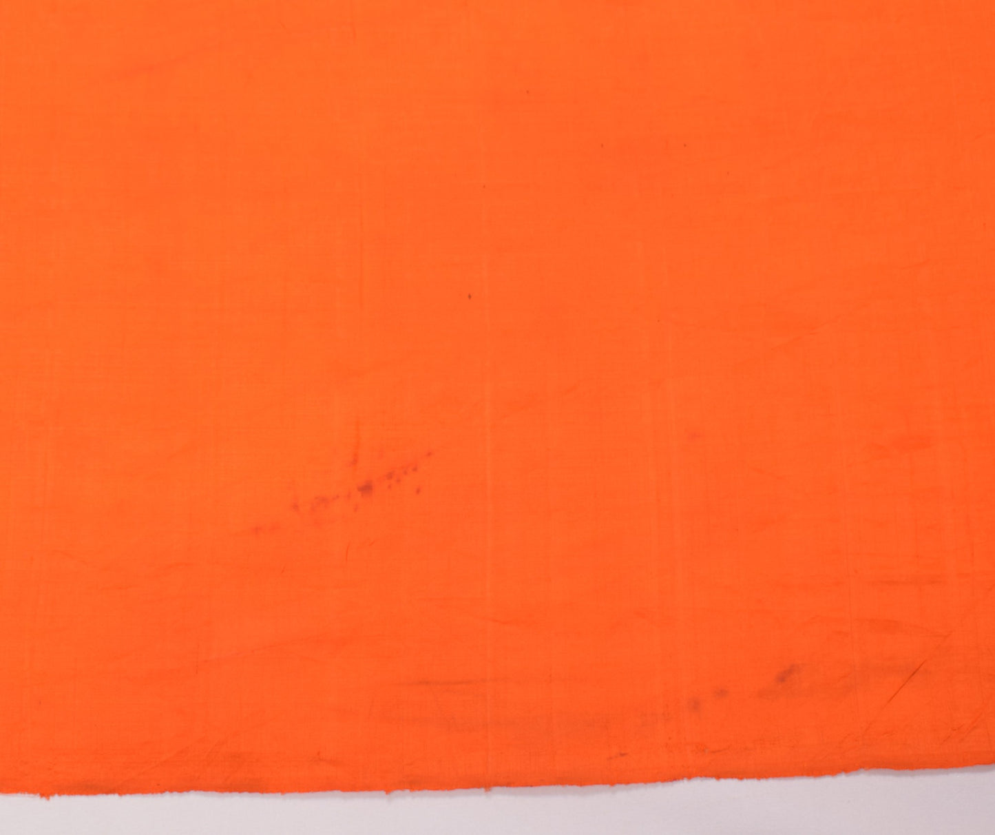 Sushila Vintage Orange Sari Remnant Scrap Multi Use 8Yard Pure Silk Craft Fabric