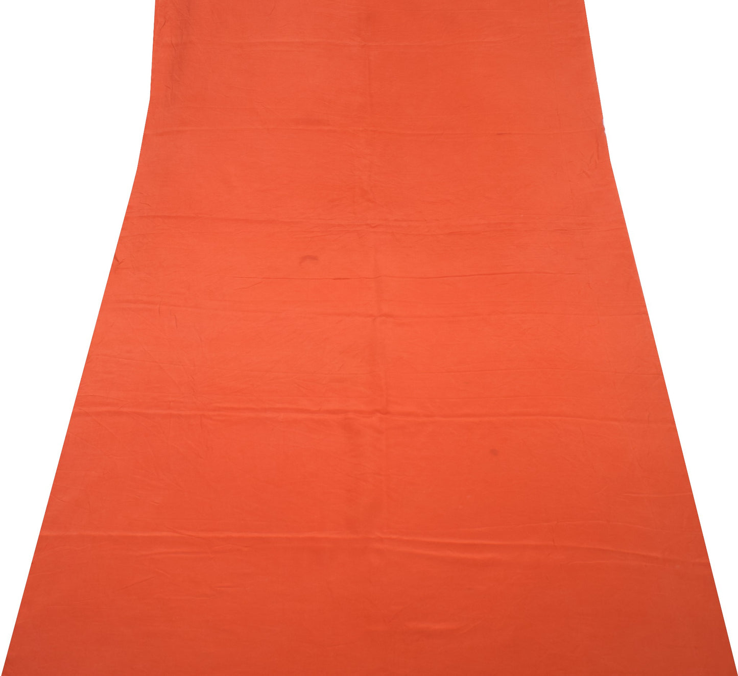 Sushila Vintage Orange Sari Remnant Scrap Multi Purpose Pure Silk Craft Fabric