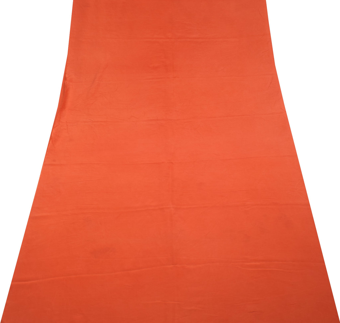 Sushila Vintage Orange Sari Remnant Scrap Multi Purpose Pure Silk Craft Fabric