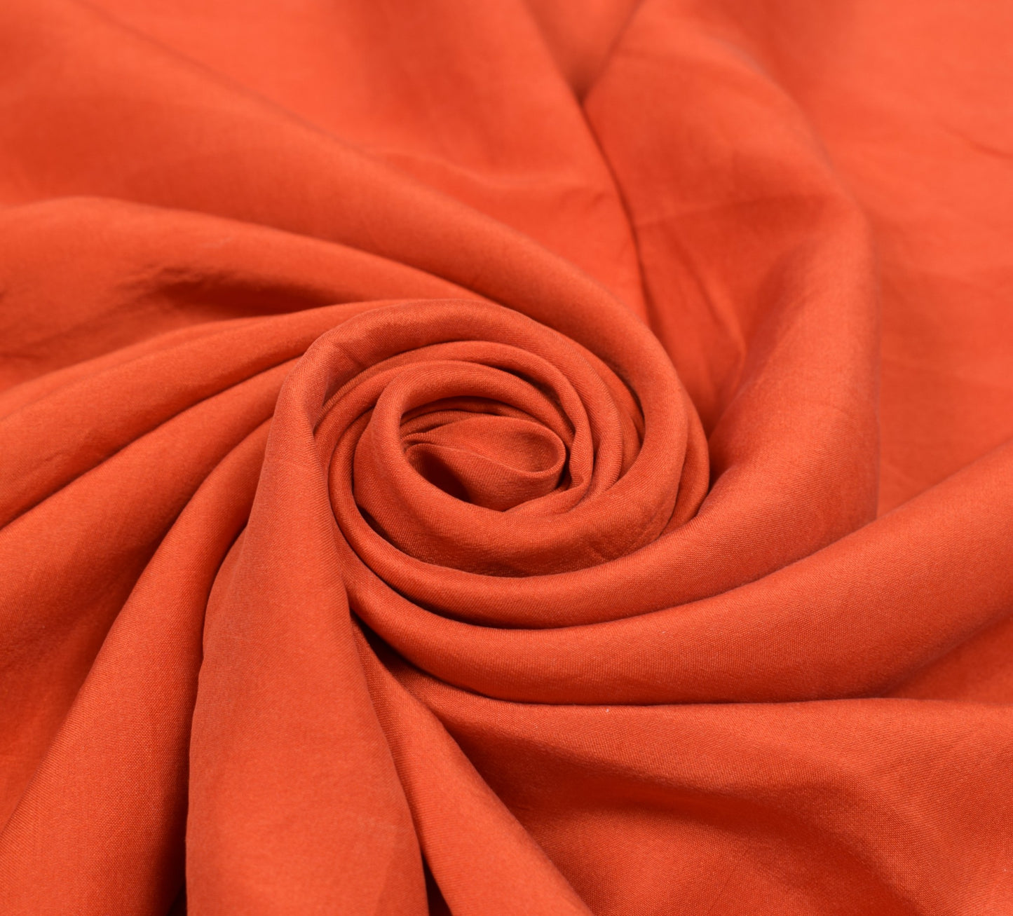 Sushila Vintage Orange Sari Remnant Scrap Multi Purpose Pure Silk Craft Fabric