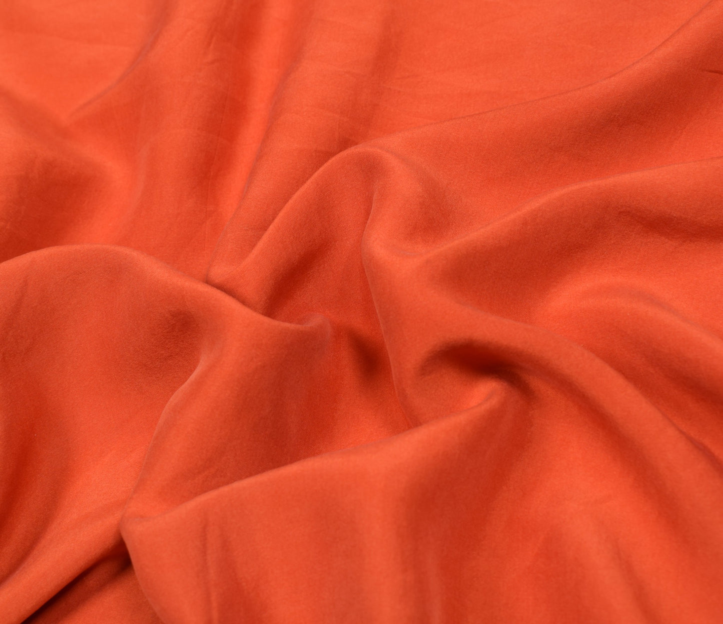 Sushila Vintage Orange Sari Remnant Scrap Multi Purpose Pure Silk Craft Fabric