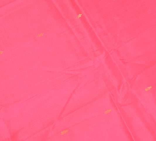 Sushila Vintage Neon Pink Sari Remnant Scrap MultiPurpose Pure Silk Craft Fabric