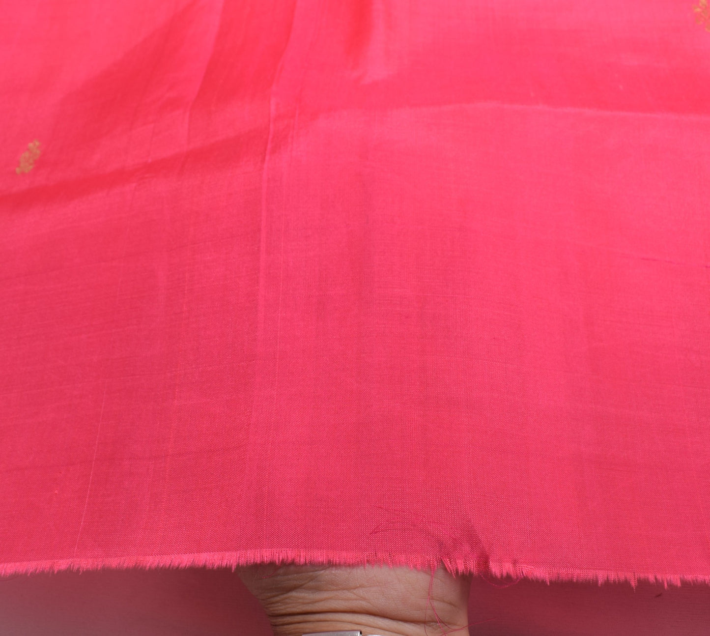Sushila Vintage Neon Pink Sari Remnant Scrap MultiPurpose Pure Silk Craft Fabric