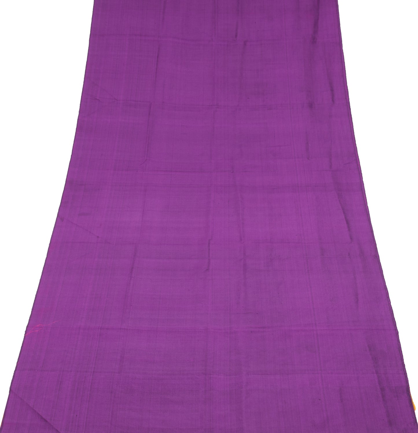 Sushila Vintage Pure Silk Sari Remnant Scrap Dark Purple Plain Soft Craft Fabric