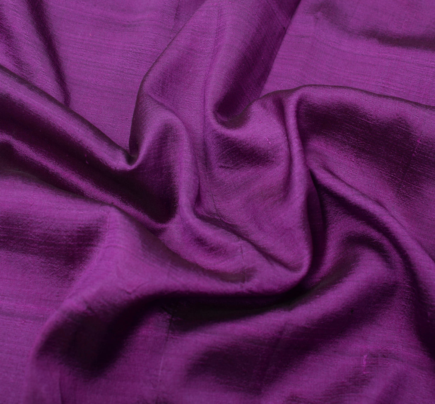 Sushila Vintage Pure Silk Sari Remnant Scrap Dark Purple Plain Soft Craft Fabric