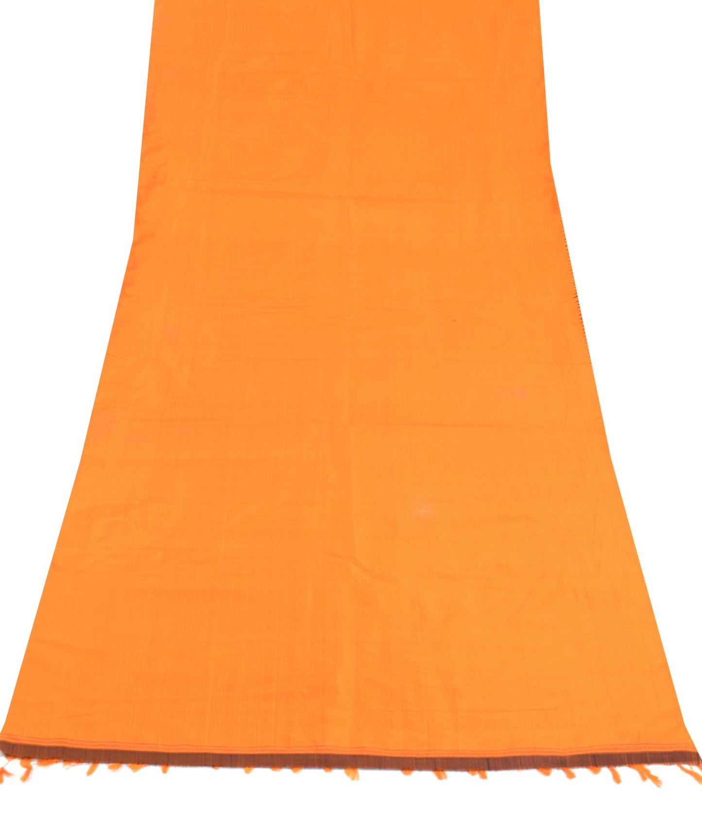 Sushila Vintage Orange Sari Remnant Scrap Multi Purpose Pure Silk Craft Fabric