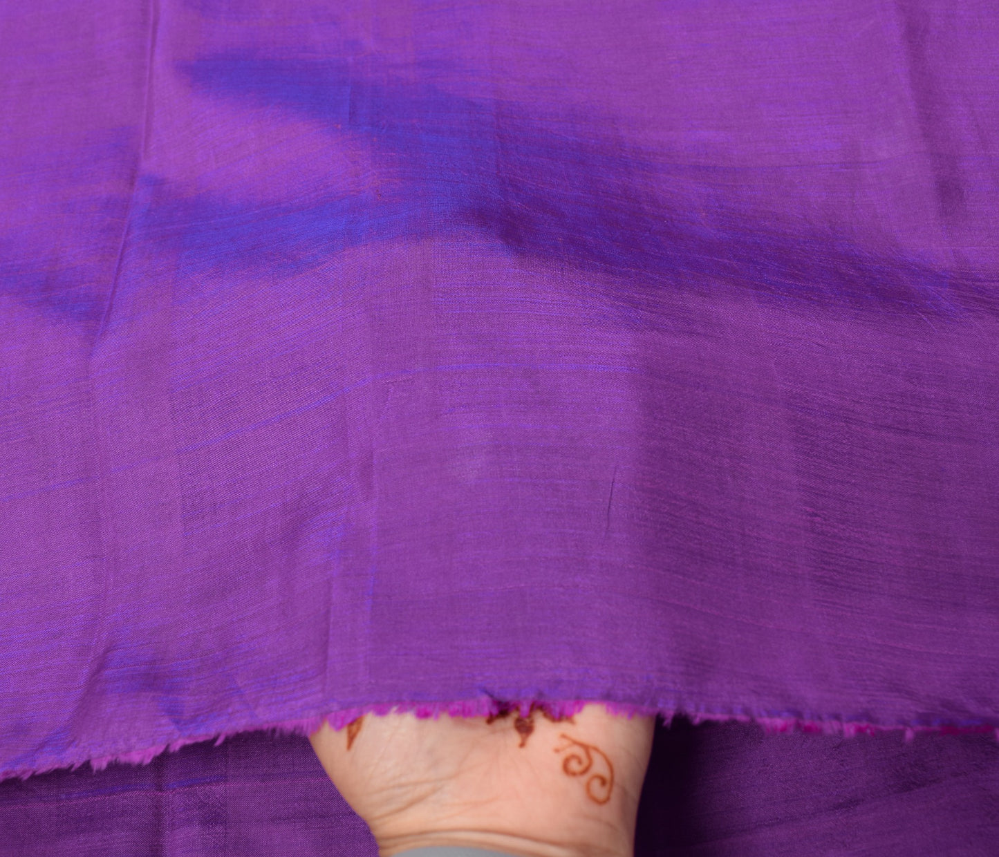 Sushila Vintage Purple Sari Remnant Scrap Multi Purpose Pure Silk Craft Fabric