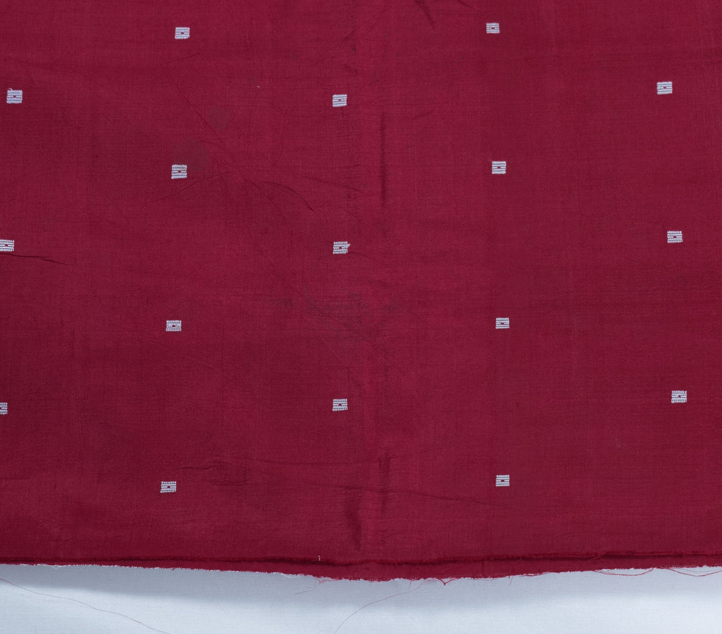 Sushila Vintage Sari Maroon Remnant Scrap Multi Purpose Pure Silk Craft Fabric