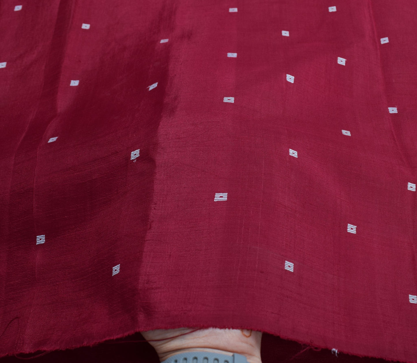 Sushila Vintage Sari Maroon Remnant Scrap Multi Purpose Pure Silk Craft Fabric