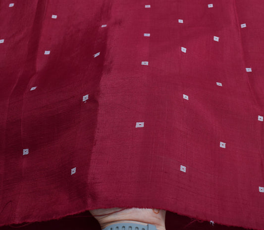 Sushila Vintage Sari Maroon Remnant Scrap Multi Purpose Pure Silk Craft Fabric