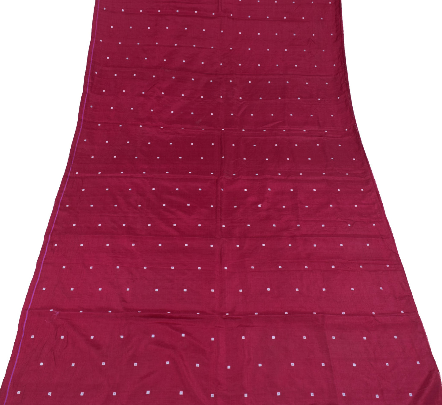 Sushila Vintage Sari Maroon Remnant Scrap Multi Purpose Pure Silk Craft Fabric