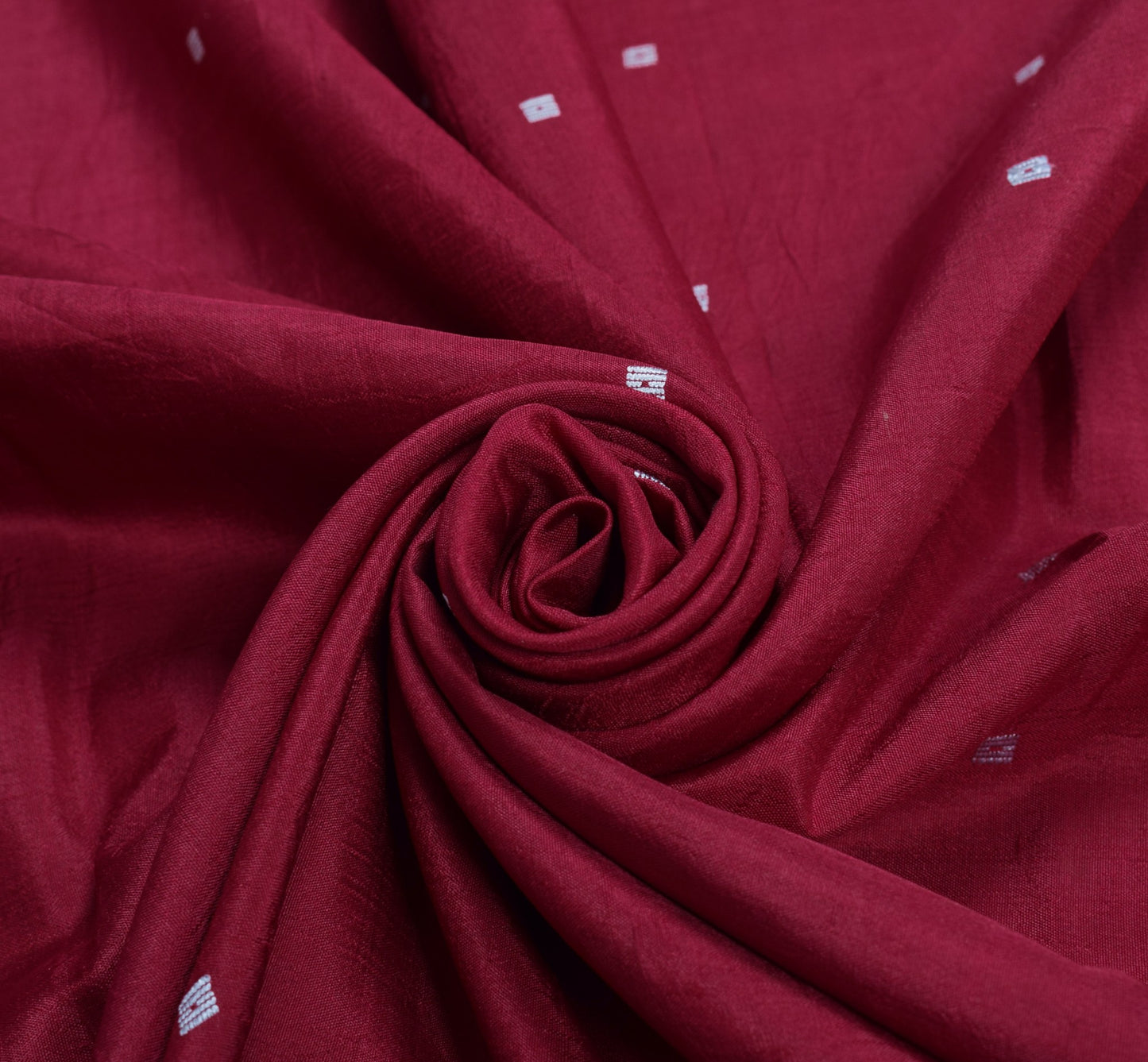 Sushila Vintage Sari Maroon Remnant Scrap Multi Purpose Pure Silk Craft Fabric