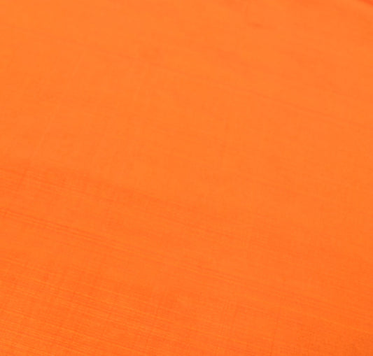 Sushila Vintage Peacock Woven Sari Remnant Scrap Orange Pure Silk Craft Fabric