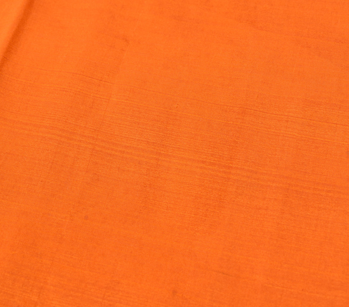 Sushila Vintage Peacock Woven Sari Remnant Scrap Orange Pure Silk Craft Fabric