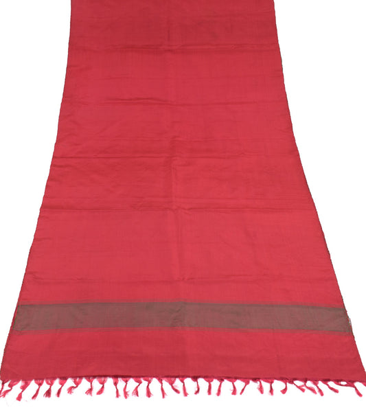Sushila Vintage Maroon Sari Remnant Scrap Multi Purpose Pure Silk Craft Fabric
