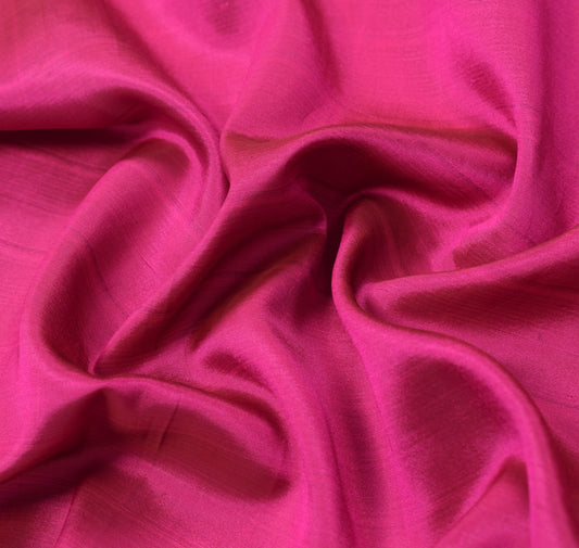 Sushila Vintage Magenta Sari Remnant Scrap Multi Purpose Pure Silk Craft Fabric