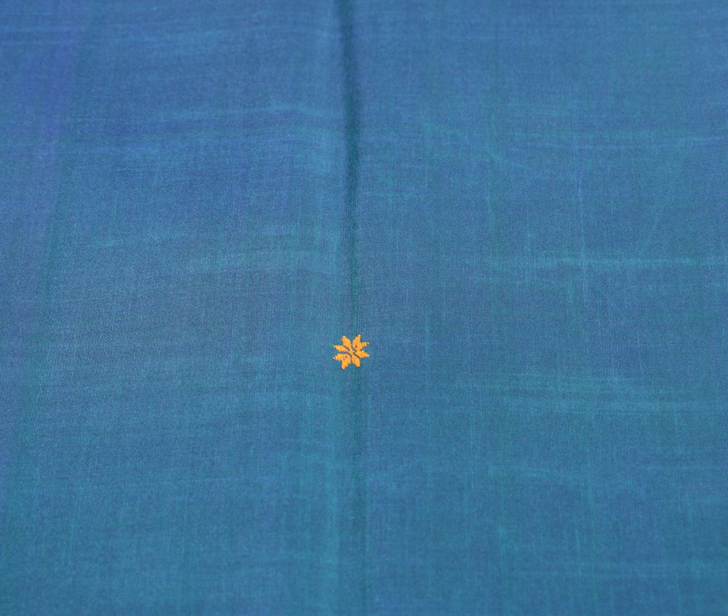 Sushila Vintage Blue Sari Remnant Scrap Dual Tone Pure Silk Woven Craft Fabric