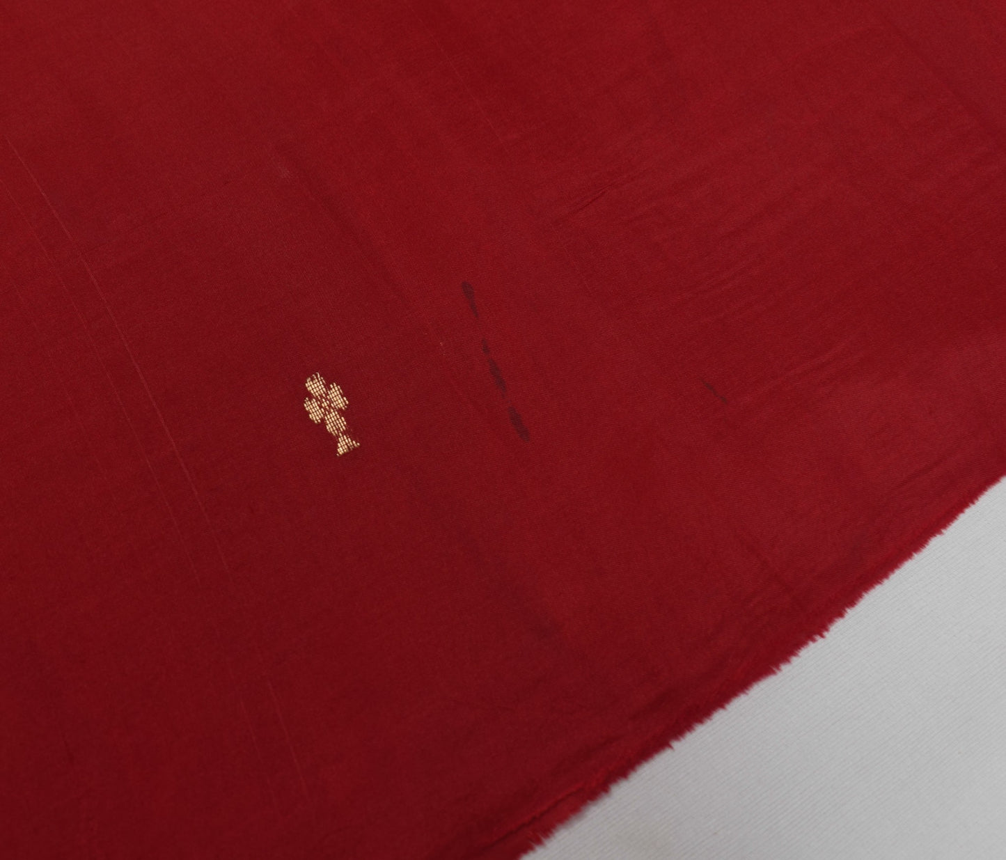 Sushila Vintage Maroon Sari Remnant Scrap Zari Woven 100% Pure Silk Craft Fabric