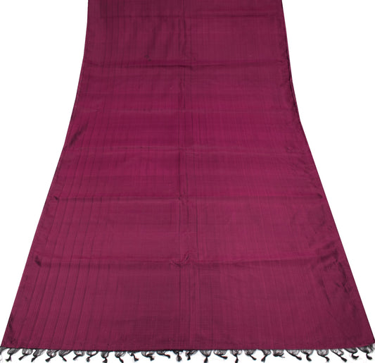 Sushila Vintage Magenta Sari Remnant Scrap Multi Purpose Pure Silk Craft Fabric