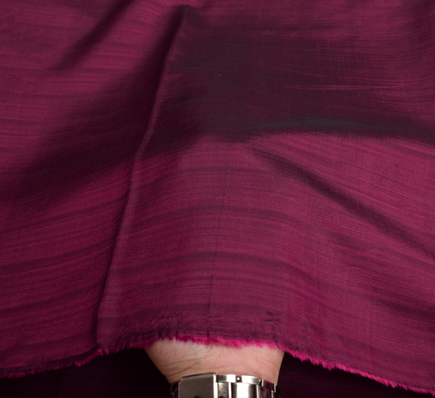 Sushila Vintage Magenta Sari Remnant Scrap Multi Purpose Pure Silk Craft Fabric