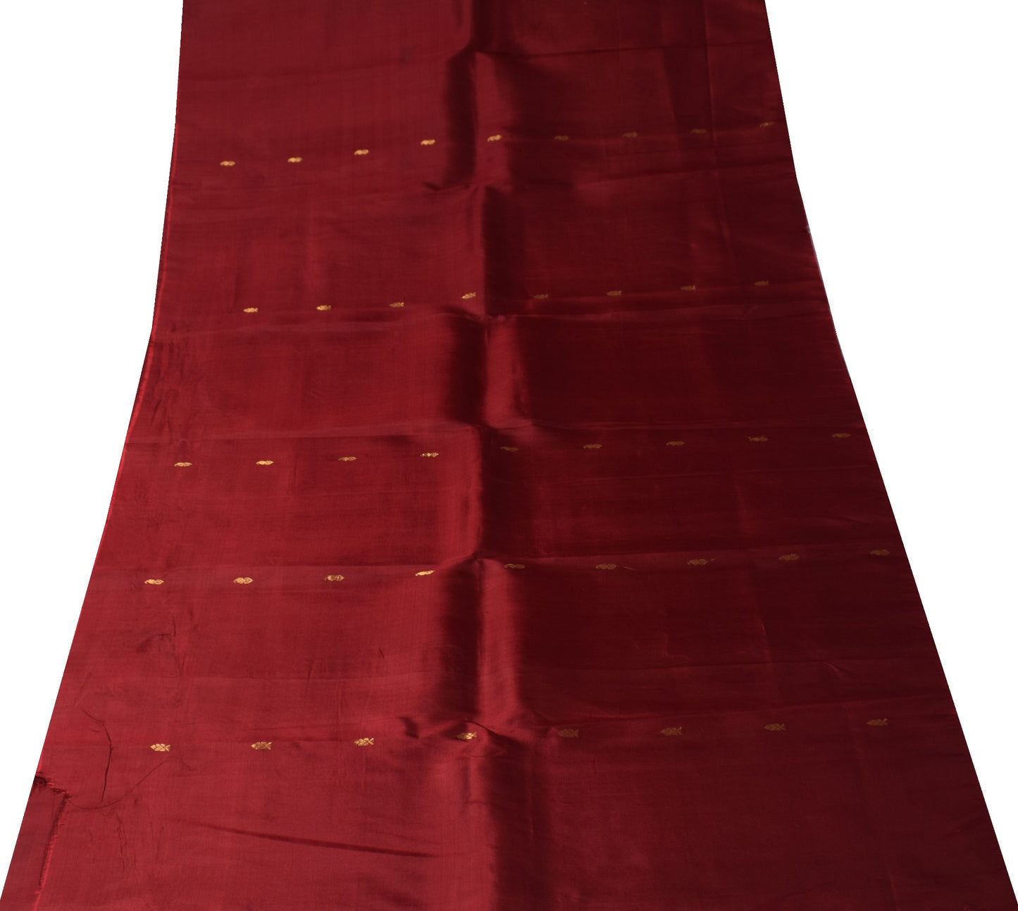 Sushila Vintage Maroon Sari Remnant Scrap Multi Purpose Pure Silk Craft Fabric