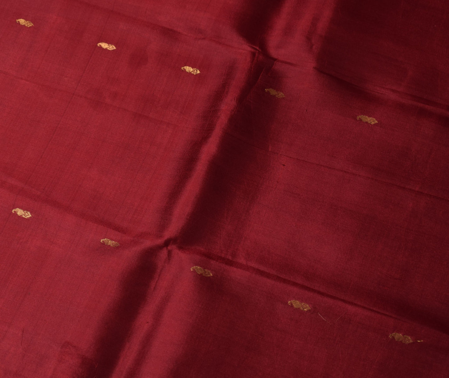 Sushila Vintage Maroon Sari Remnant Scrap Multi Purpose Pure Silk Craft Fabric
