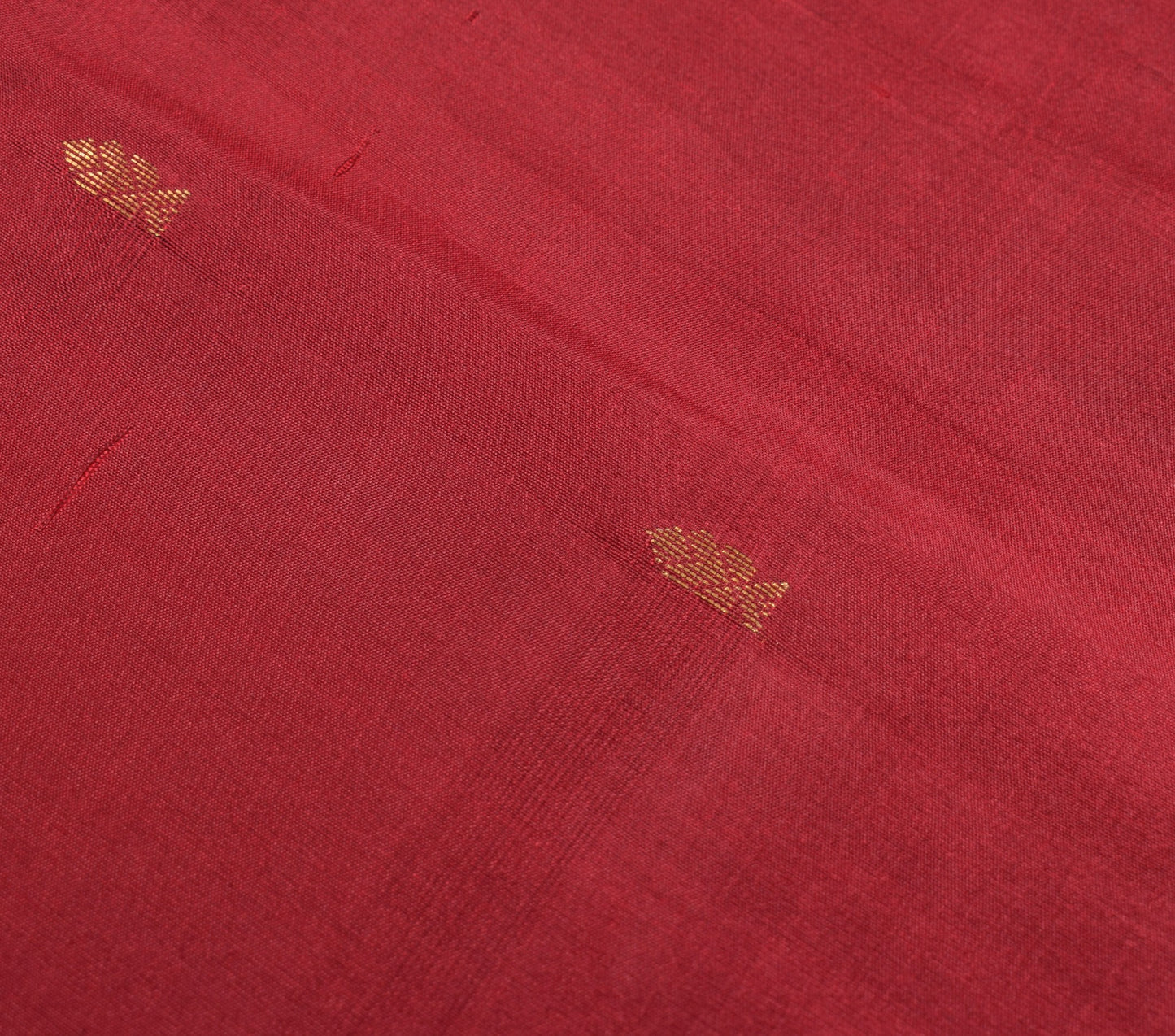 Sushila Vintage Maroon Sari Remnant Scrap Multi Purpose Pure Silk Craft Fabric