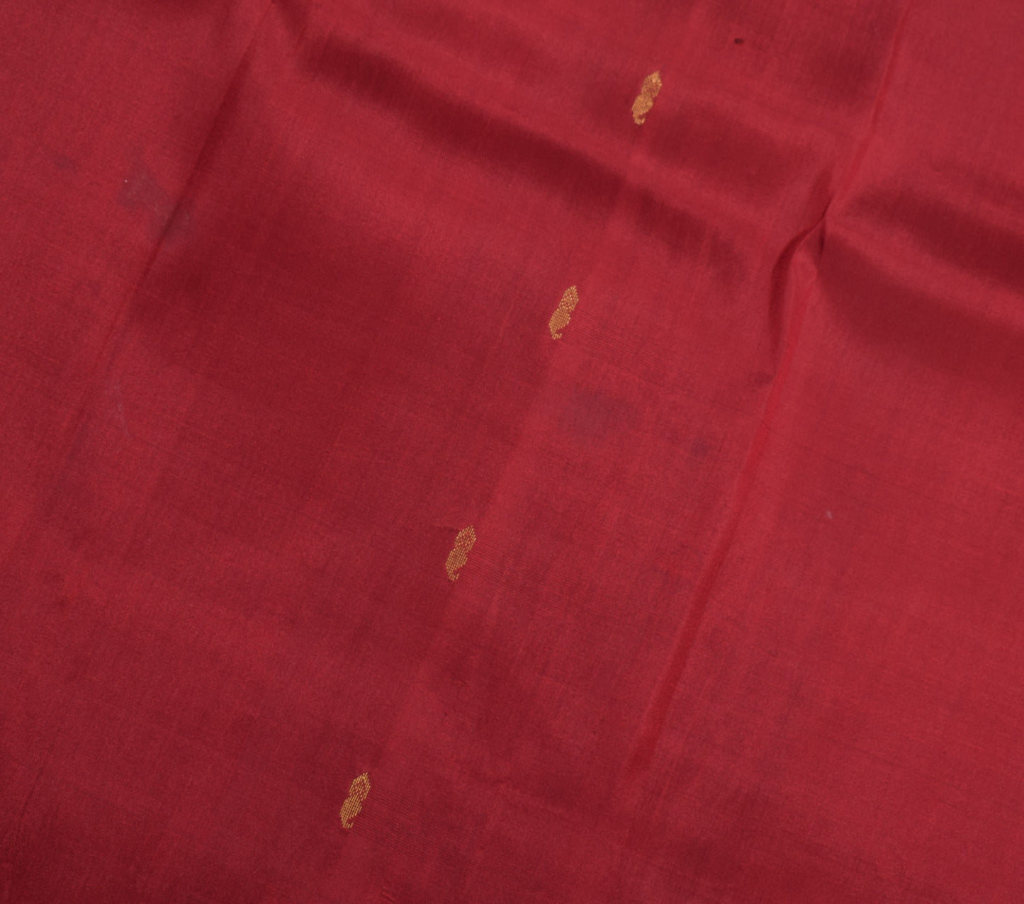 Sushila Vintage Maroon Sari Remnant Scrap Multi Purpose Pure Silk Craft Fabric