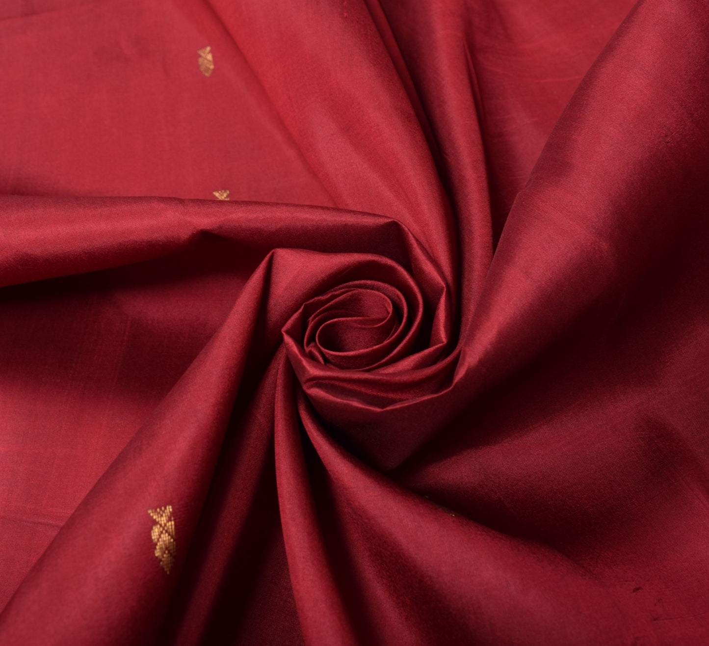 Sushila Vintage Maroon Sari Remnant Scrap Multi Purpose Pure Silk Craft Fabric