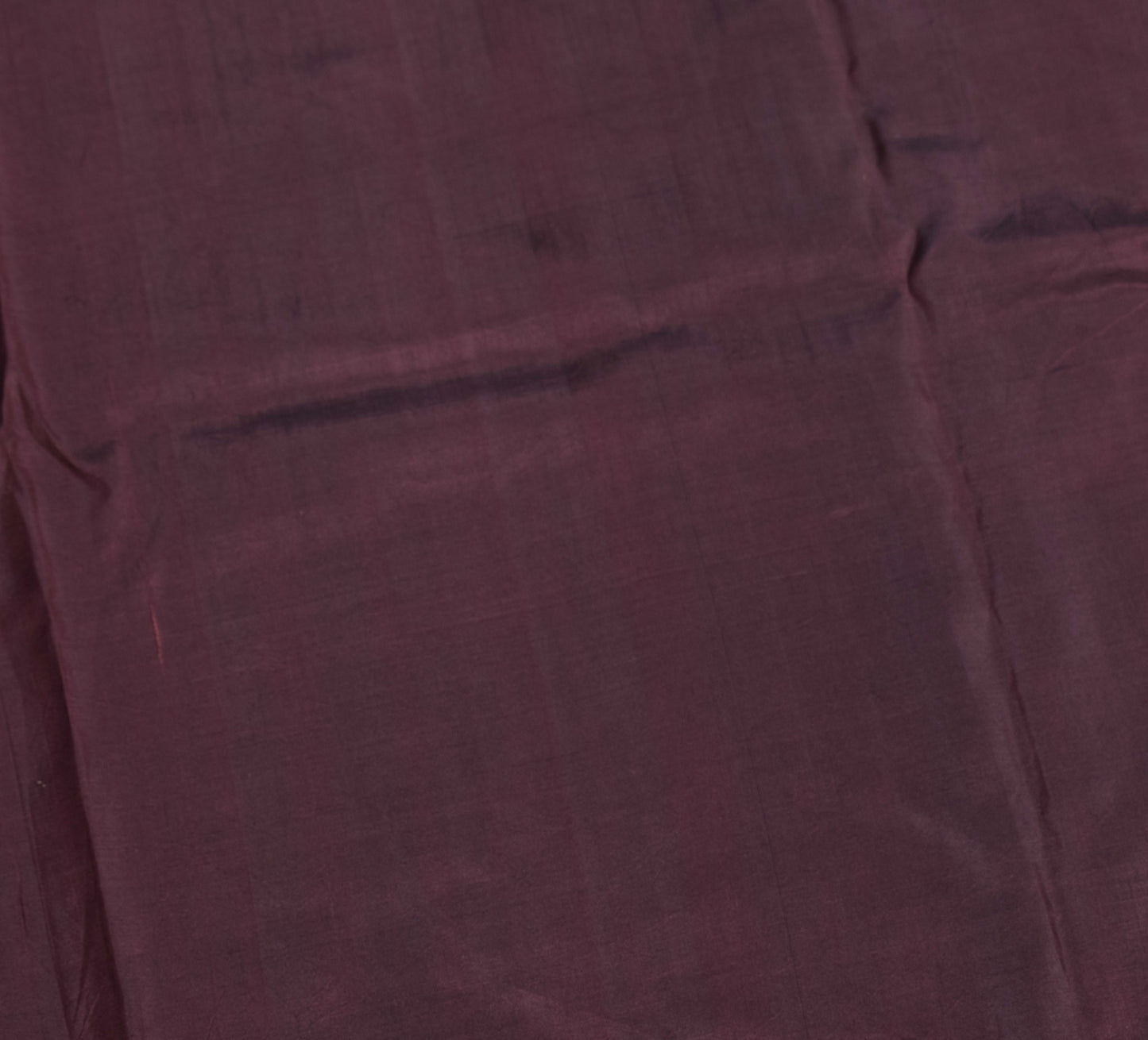 Sushila Vintage Woven Sari Remnant Scrap Dark Brown Pure Silk Soft Craft Fabric