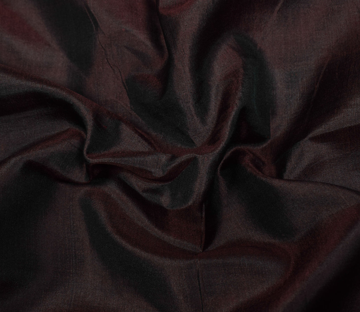 Sushila Vintage Woven Sari Remnant Scrap Dark Brown Pure Silk Soft Craft Fabric