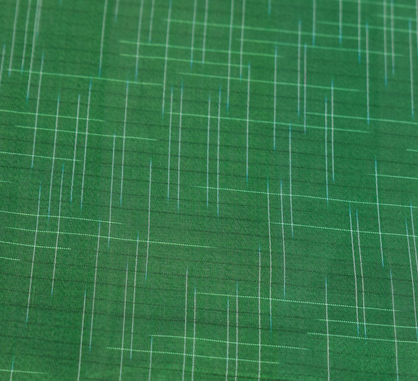 Sushila Vintage Green Sari Remnant Scrap Hand Woven Pure Silk Craft Soft Fabric