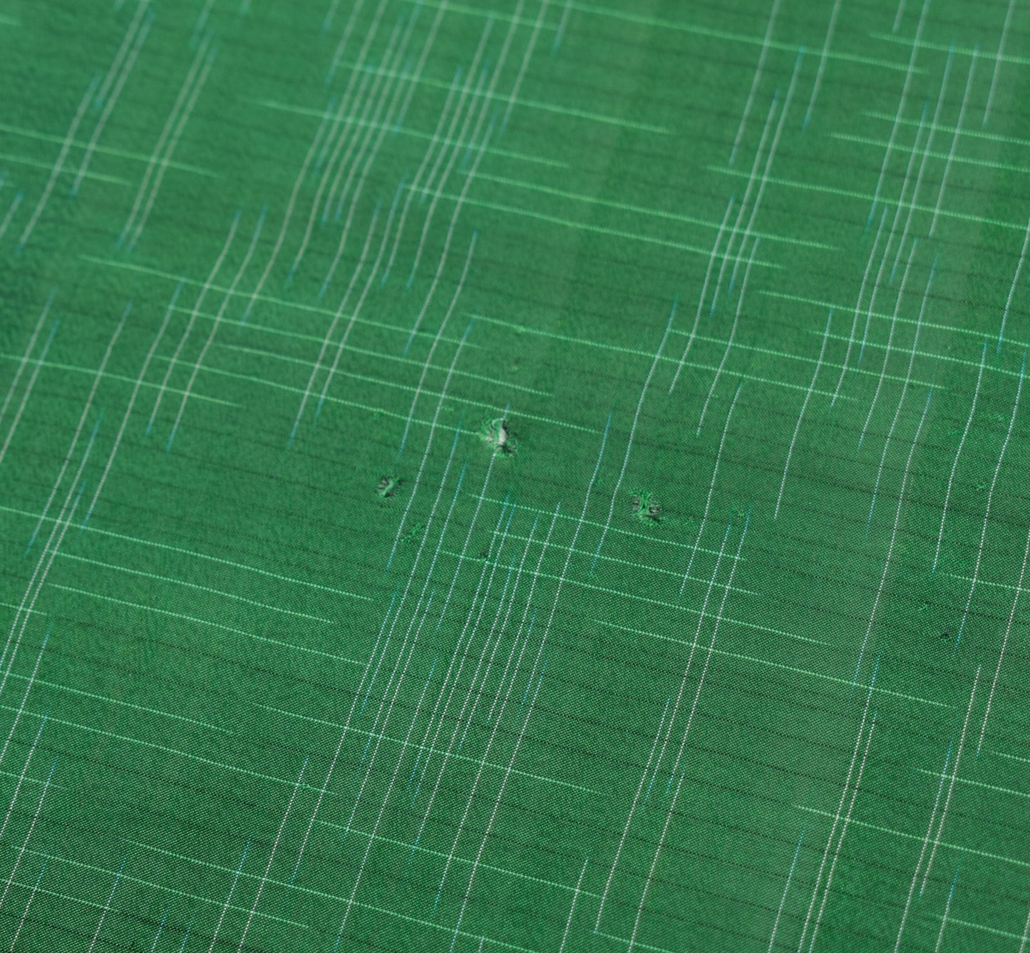 Sushila Vintage Green Sari Remnant Scrap Hand Woven Pure Silk Craft Soft Fabric