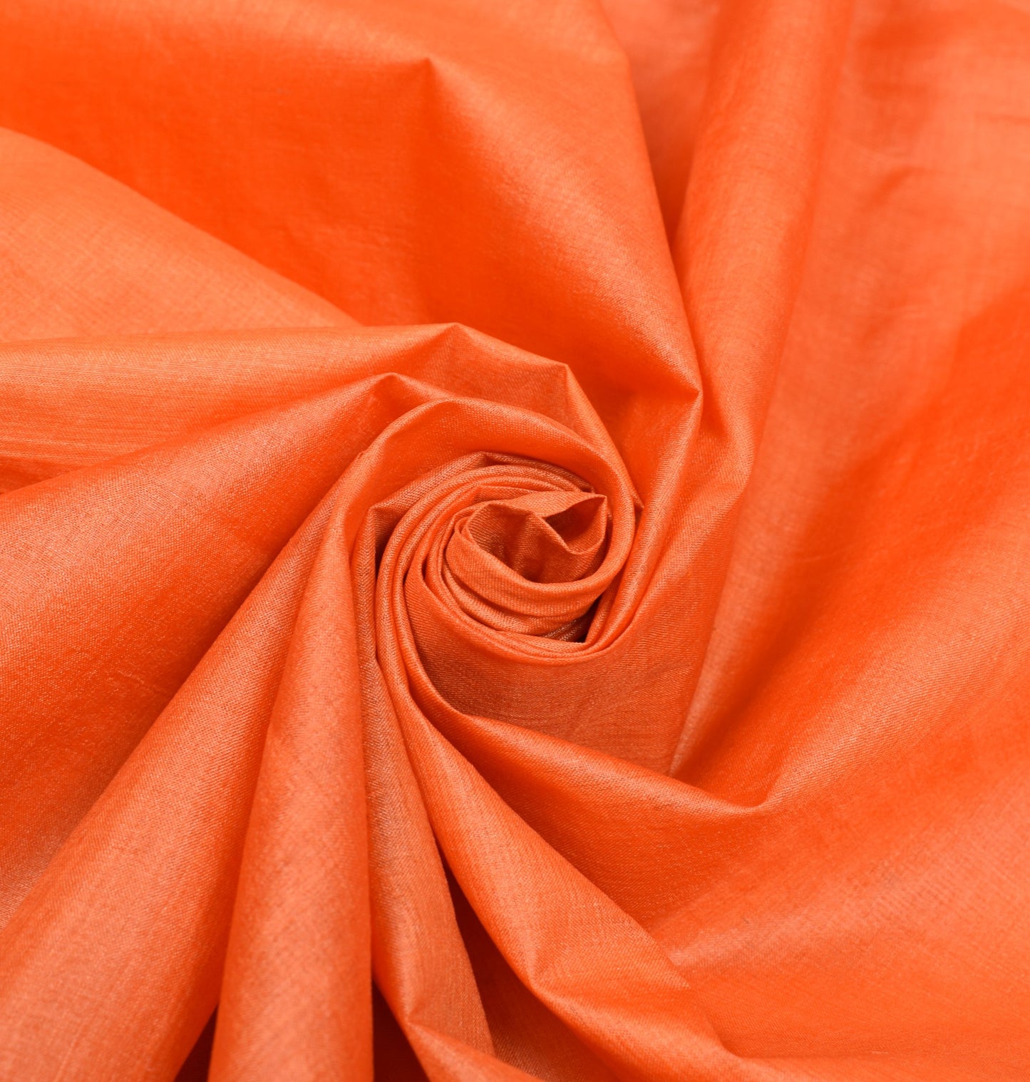 Sushila Vintage Orange Sari Remnant Scrap Pure Silk Embroidered Craft Fabric