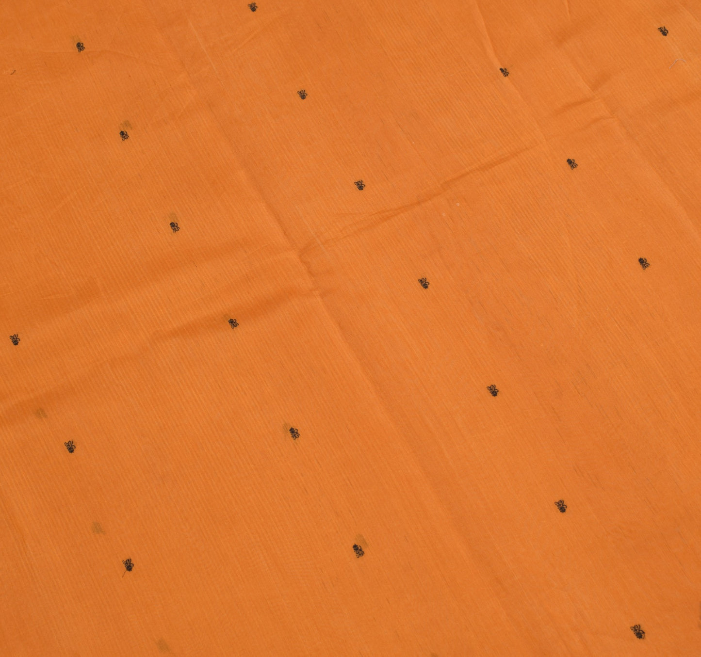Sushila Vintage Mustard Sari Remnant Scrap Floral Woven Pure Silk Craft Fabric