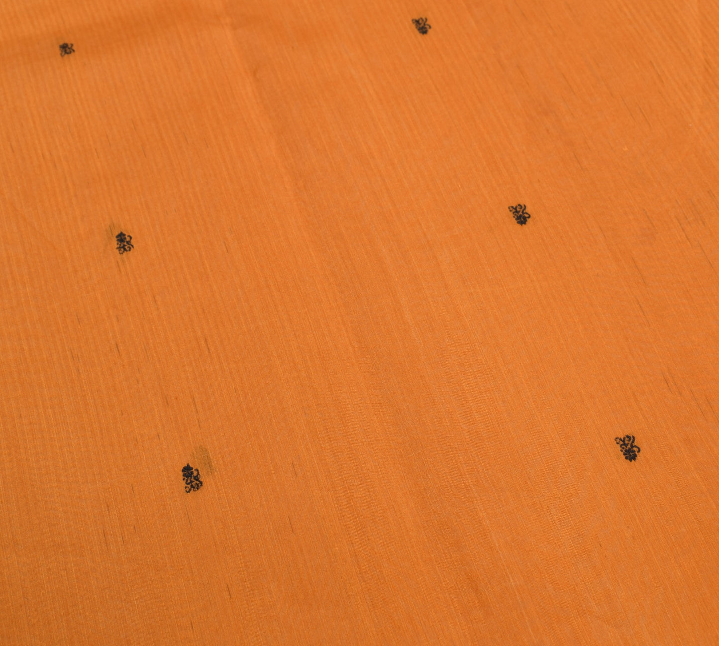 Sushila Vintage Mustard Sari Remnant Scrap Floral Woven Pure Silk Craft Fabric