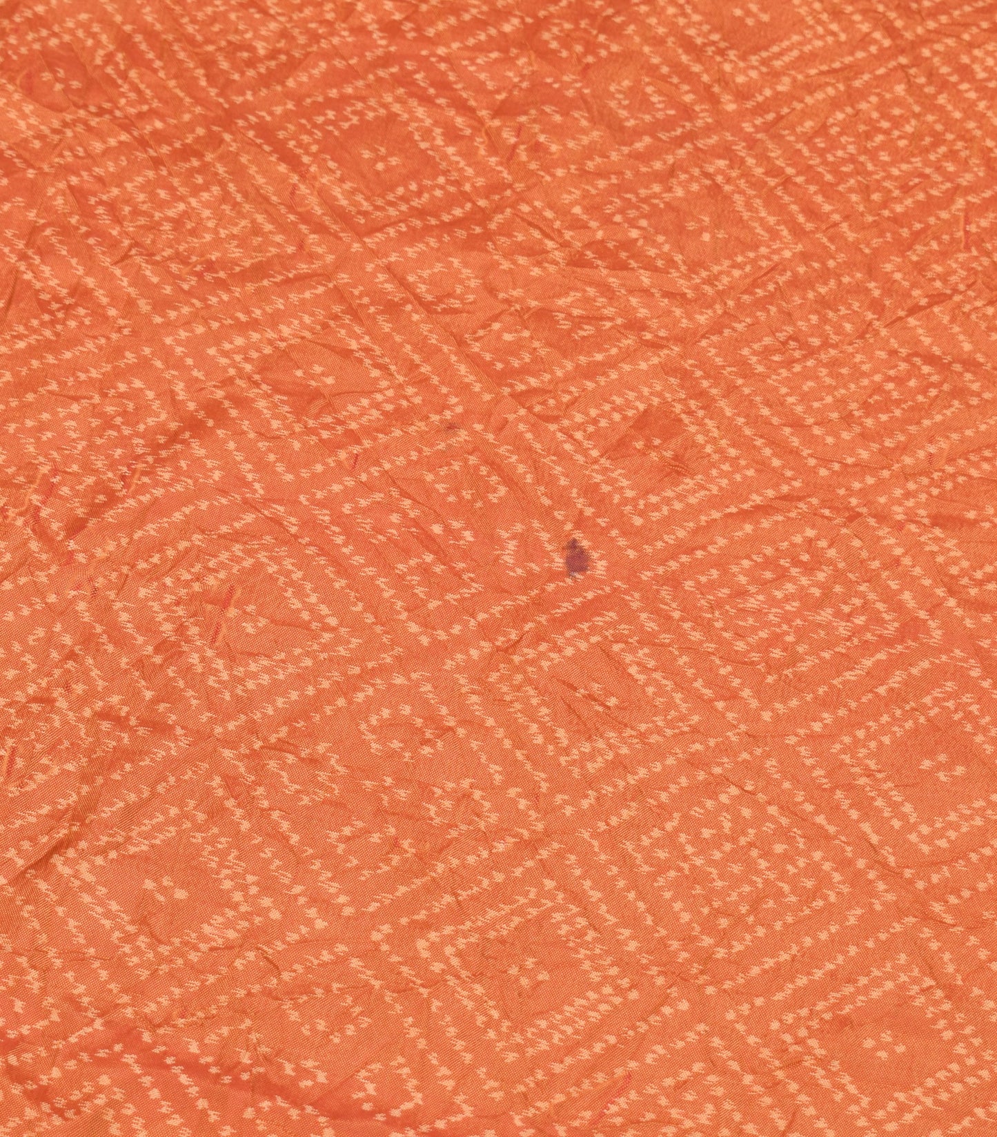 Sushila Vintage Rust Sari Remnant Scrap Hand Woven  Pure Silk Craft Soft Fabric