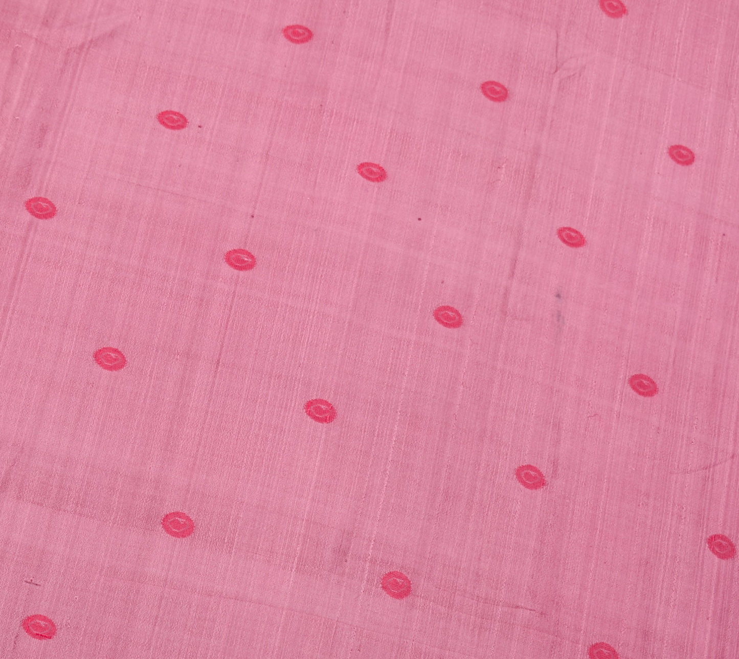 Sushila Vintage Pink Woven Sari Remnant Scrap Paisley PureSilk Soft Craft Fabric