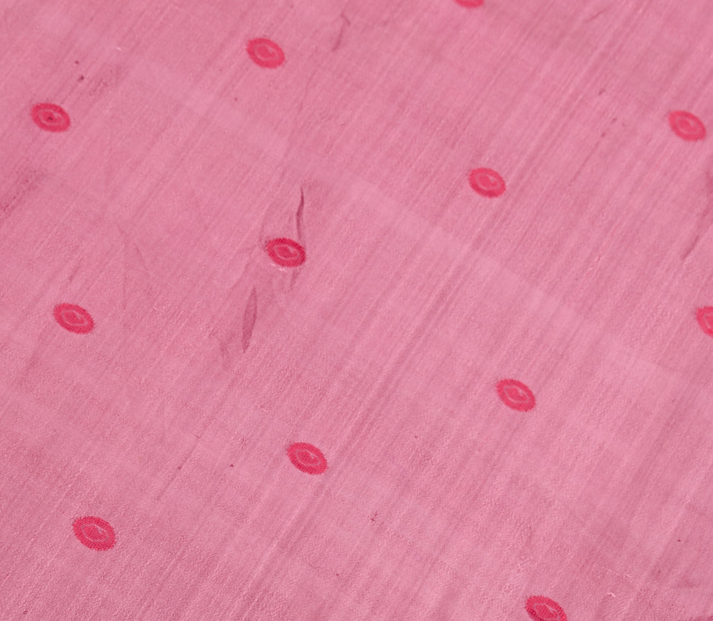 Sushila Vintage Pink Woven Sari Remnant Scrap Paisley PureSilk Soft Craft Fabric