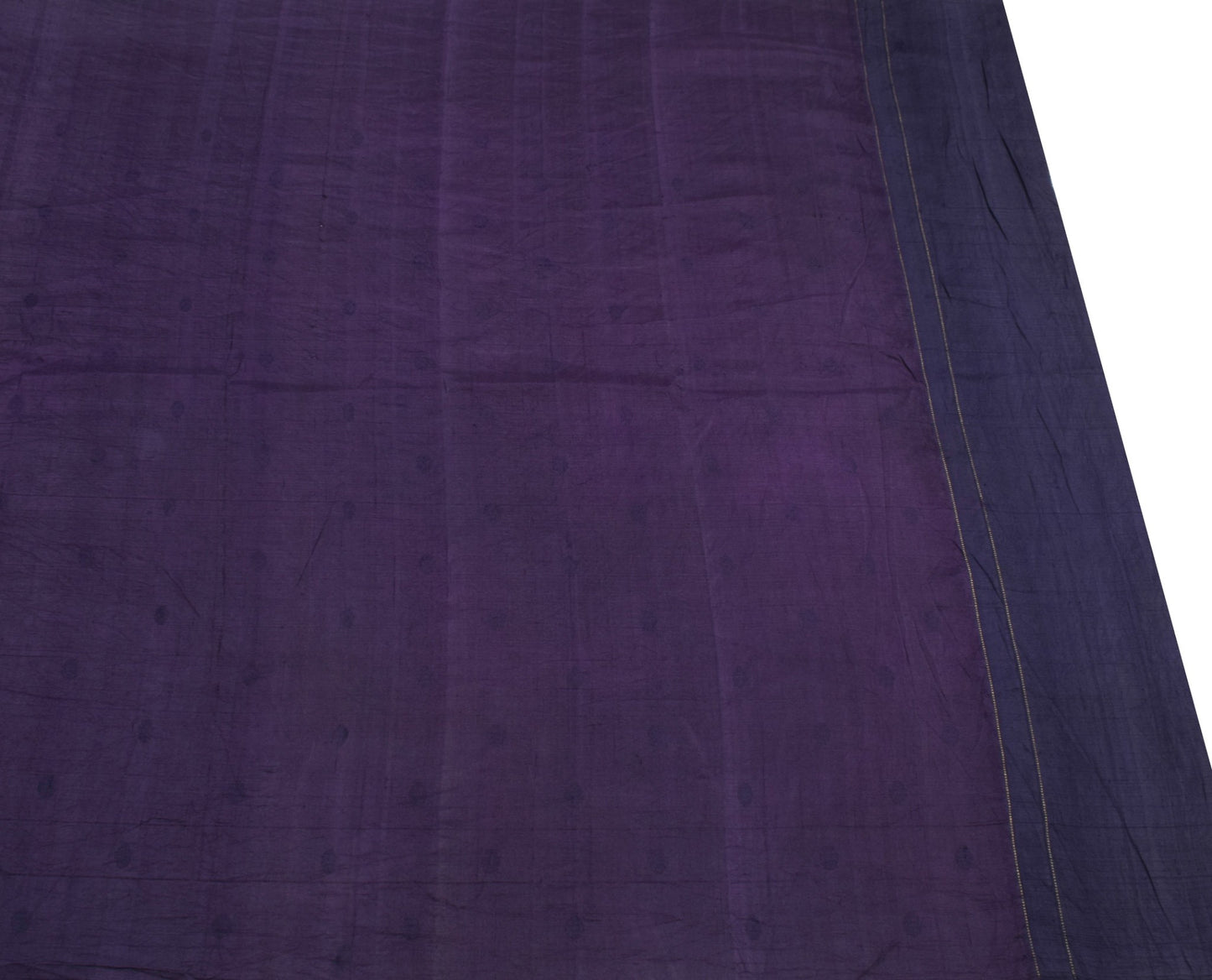 Sushila Vintage Purple Sari Remnant Scrap Floral Woven Pure Silk Craft Fabric